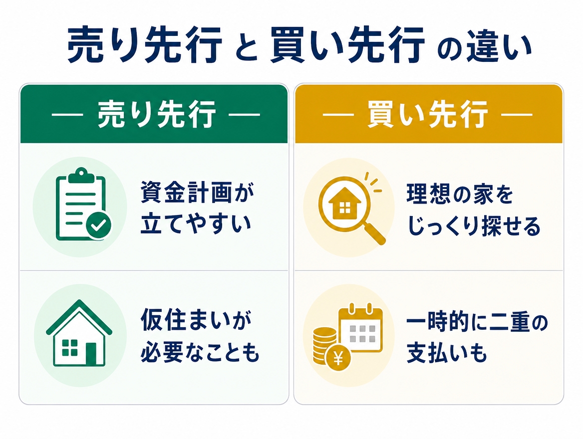 売り先行と買い先行の違いを示した図解